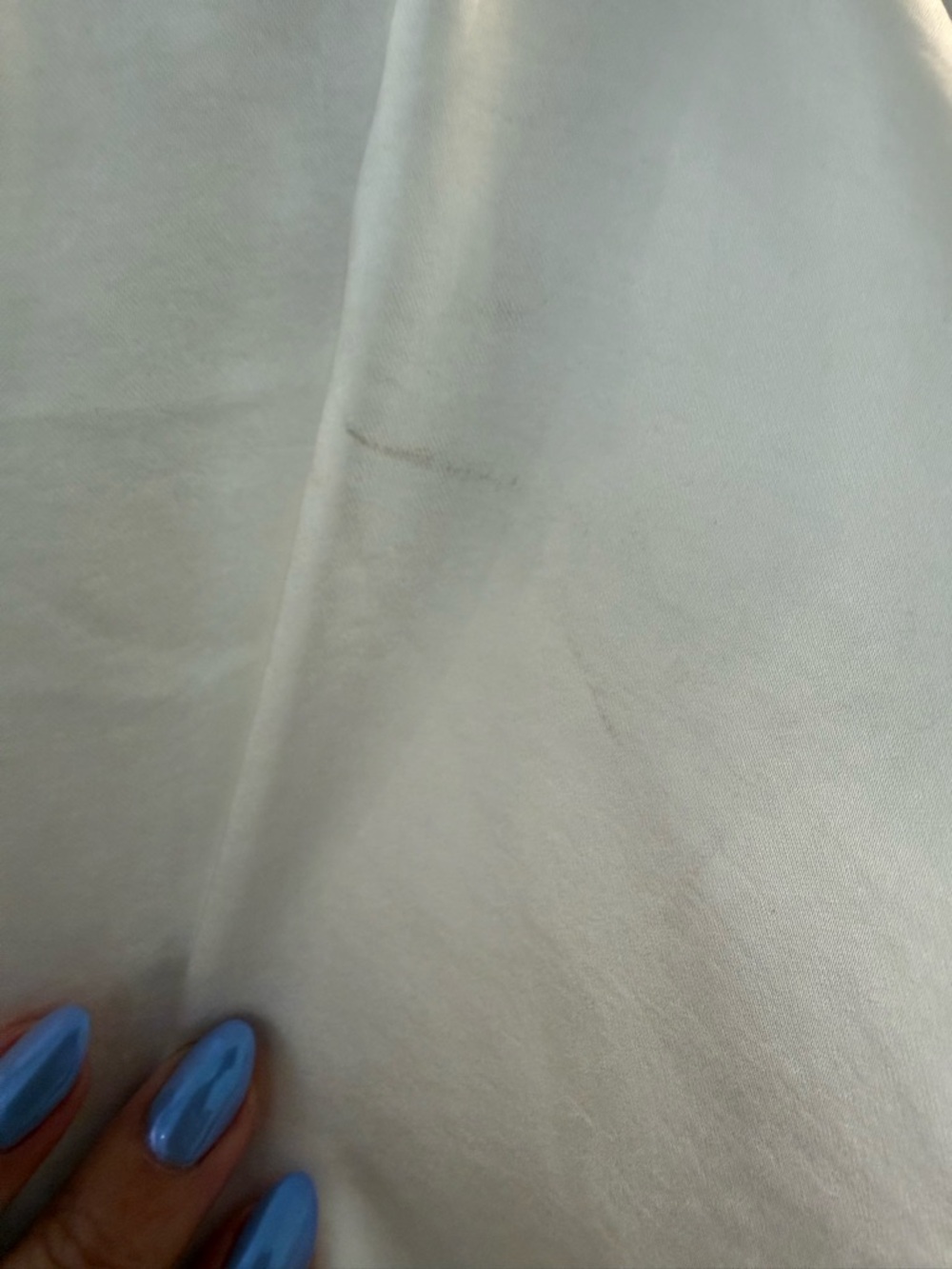 NWT MELISSA NEPTON Tina Mixed Media Top Long Sleeve Collared Blouse White Large - Picture 10 of 11